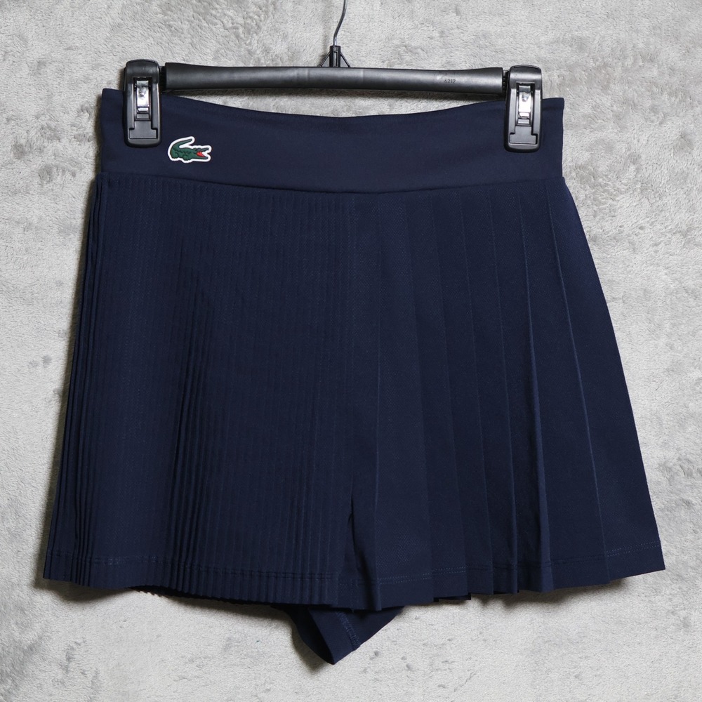 Lacoste Sport Tennis Skort Womens 4 Small Navy Blue Pleated Activewear Golf